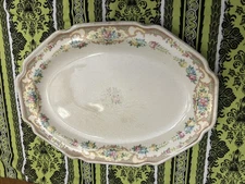 Vintage  1930 China Oval Serving Plater 9.5 Inches Long