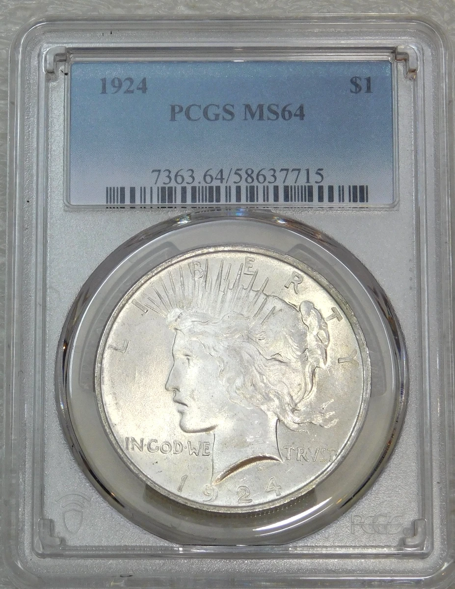 MS 64 Graded 1924 Year Peace Dollars (1921-1935) for sale | eBay