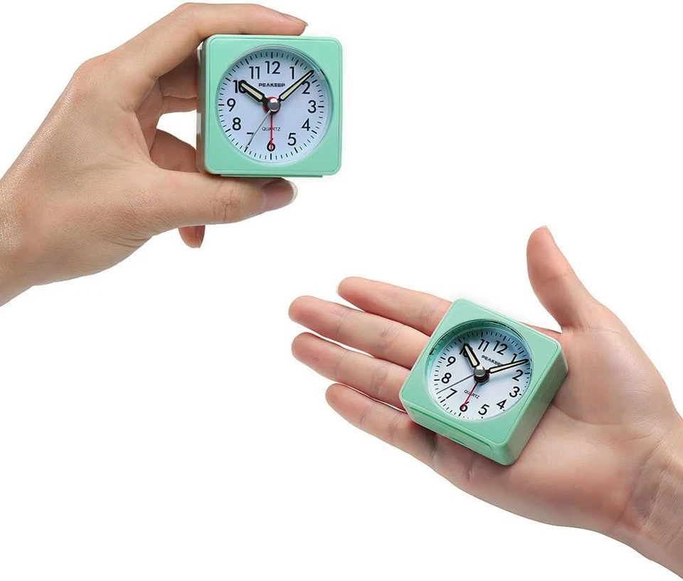 Peakeep Ultra Small, Battery Travel Alarm Clock with Snooze and Light, Silent wi - Image 3 of 4