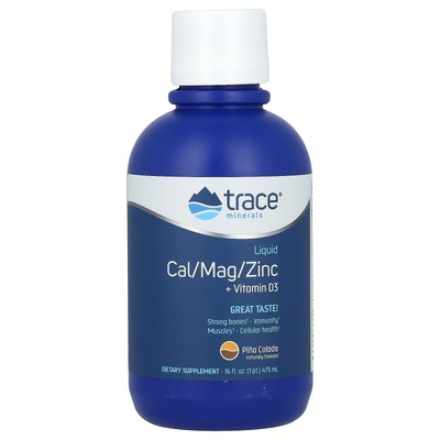 2 X Trace Minerals �, Liquid Cal/Mag/Zinc + Vitamin D3, Pina Colada, 16 fl oz (4