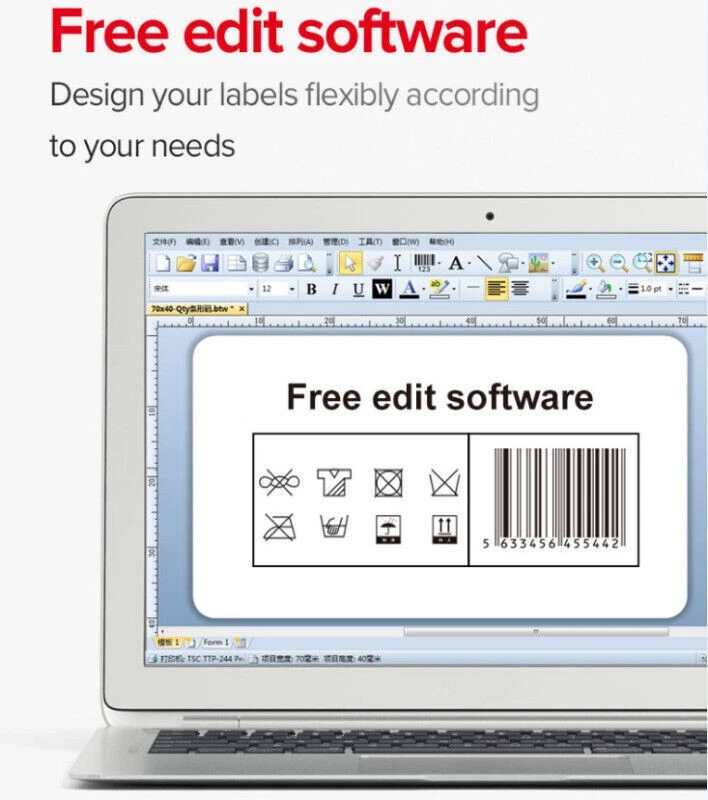 SoonMark G4 Pro 300DPI USB Desktop Direct Thermal Transfer Label Printer - Image 3 of 4