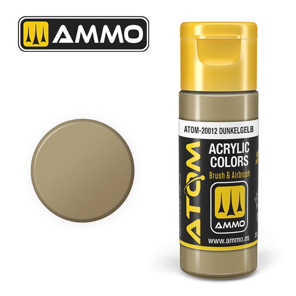 Ammo MIG ATOM-20012 - ATOM Color Dark Yellow 20ml - New