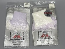 Vintage Frilly 90s Anklets Socks Girls 8-9.5 Pastel Nylon Lace Ruffle Cuff USA