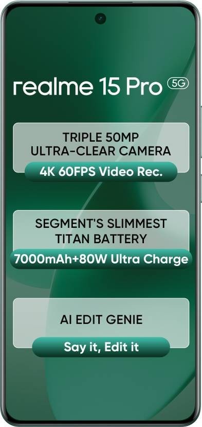 realme 15 Pro 5G (Green 8GB RAM, 128GB) Snapdragon 7 Gen 4 Global