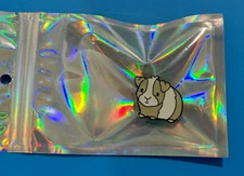 NEW Gray White Guinea Pig Single Post Pin Badge Stocking Stuffer Gift Present Cu