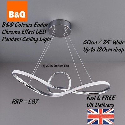 B&Q Colours Endor Chromoptik LED Pendelleuchte Deckenleuchte (Durchmesser) 600mm - UVP=87£