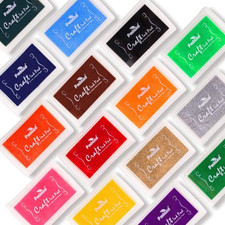 PMLAND Craft Ink Pad for DIY Stamps on Paper Wood Fabric - Pack of 15 Vibrant Co