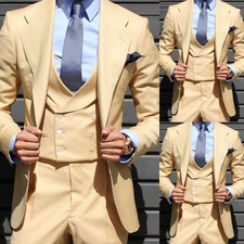 Formal Busines Men's Suit Workwear Offical 3Pcs Regular Fit Custom Color Jacket