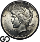 1928 Peace Dollar *Key Date, Series Low Mintage* Lustrous Choice BU++, Tough!