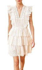 Ulla Johnson Lilith Broderie Anglaise Tiered Mini Dress size 4 NWOT Fairy Boho