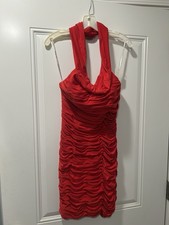 NWT SHERRI HILL Red RUCHED COCKTAIL DRESS #9601 2 Formal MSRP $199