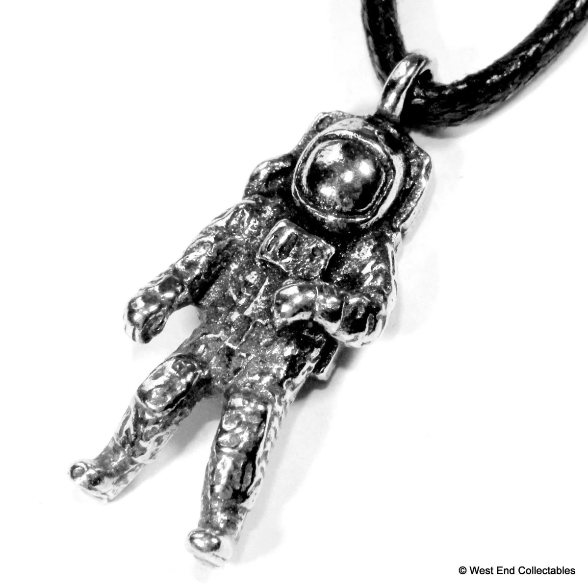 Space Man Astronaut Pewter Charm Pendant Necklace UK Handmade Astronomy
