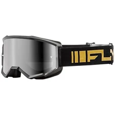Fly Racing 2025 Zone Youth Motocross Goggles Black Gold Silver Mirror Smoke Lens