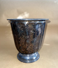 Sektkühler, Champagnerkühler, versilbert, Vintage, Höhe ca. 19,5 cm, mit Gravur