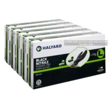 Halyard Black Nitrile Exam Gloves 49442 - 5 Boxes 500 LARGE