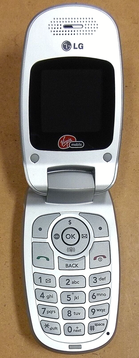 LG Aloha LX140 - White and Silver ( Virgin Mobile ) Very Rare Flip