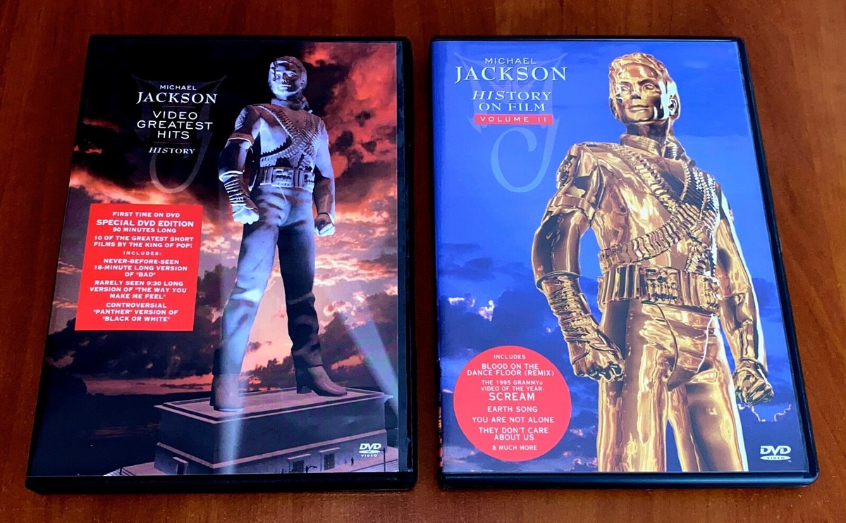 MICHAEL JACKSON 2x DVD Lot HISTORY ON FILM VOL 1 & 2 GREATEST