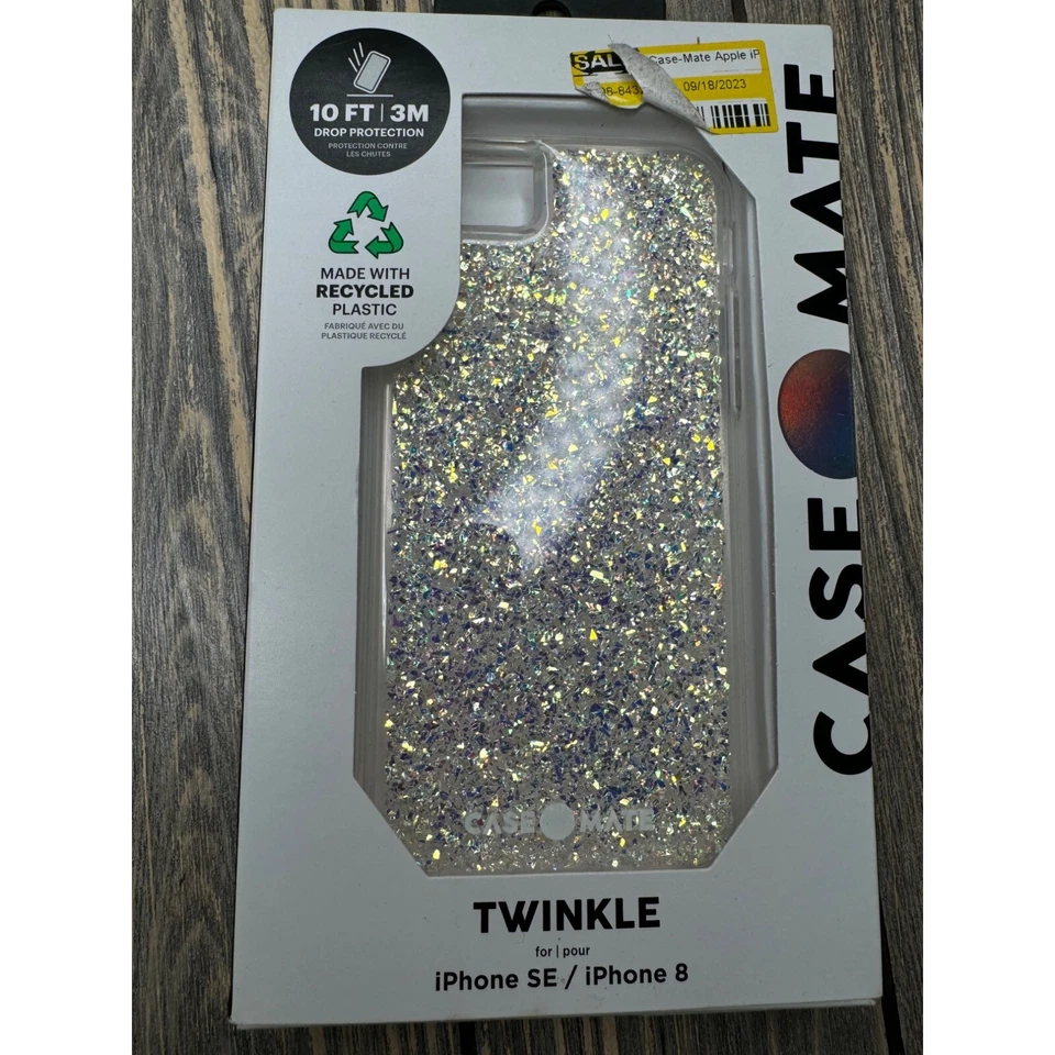 Funda Case-Mate Twinkle para iPhone SE/iPhone 8 10 pies protección contra caídas brillante Foto 3 de 4