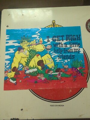 #ad #ad I Get high With A Little Help From My Friends Poster Real Vintage $47.00