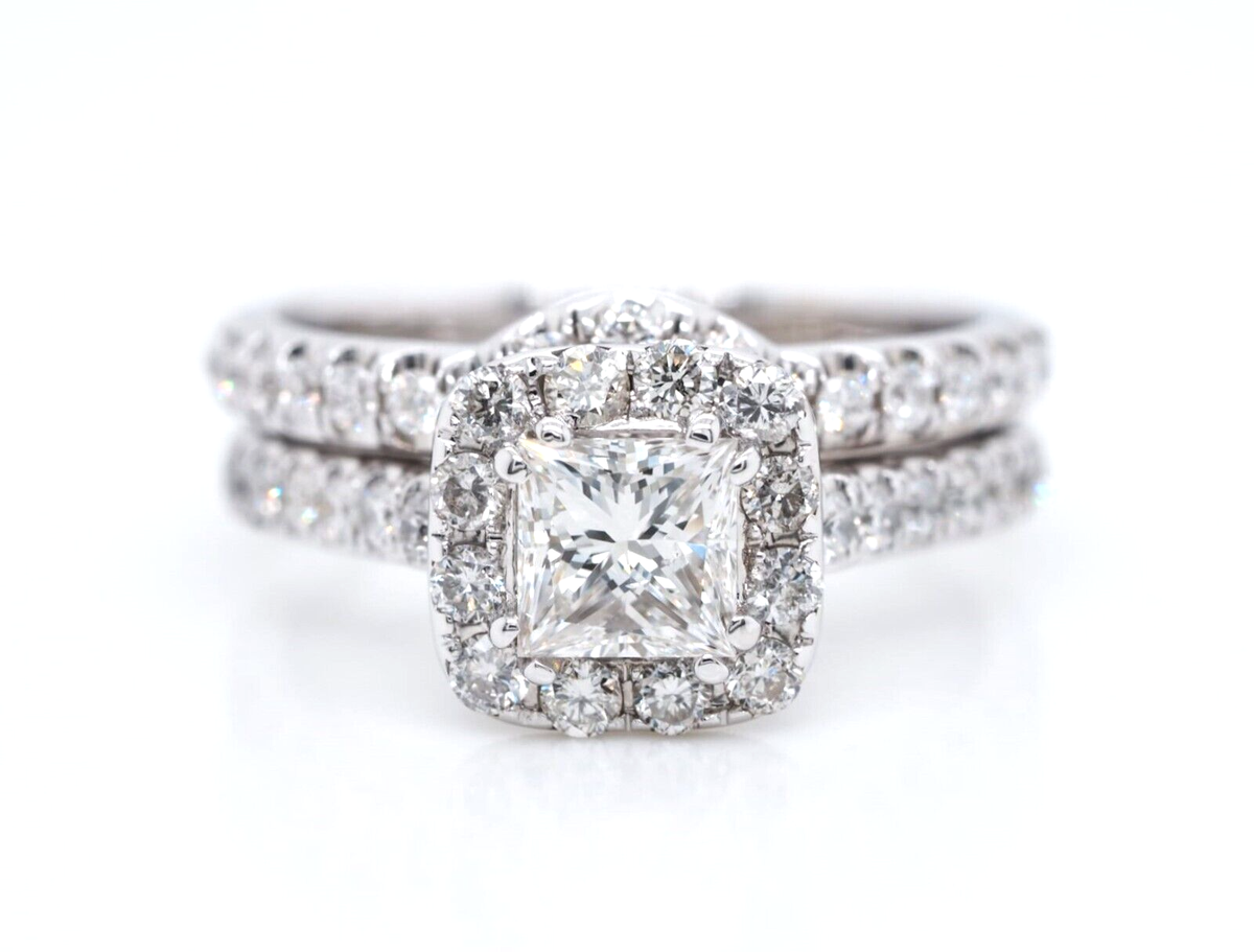 Neil Lane ct tw Princess Round cut Diamond 14K White Gold