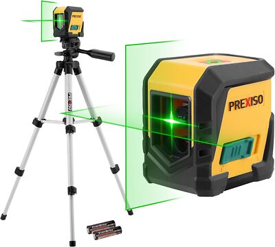 PREXISO 65Ft Self Leveling Laser Level Cross Line Laser Level GreenLine w/Tripod