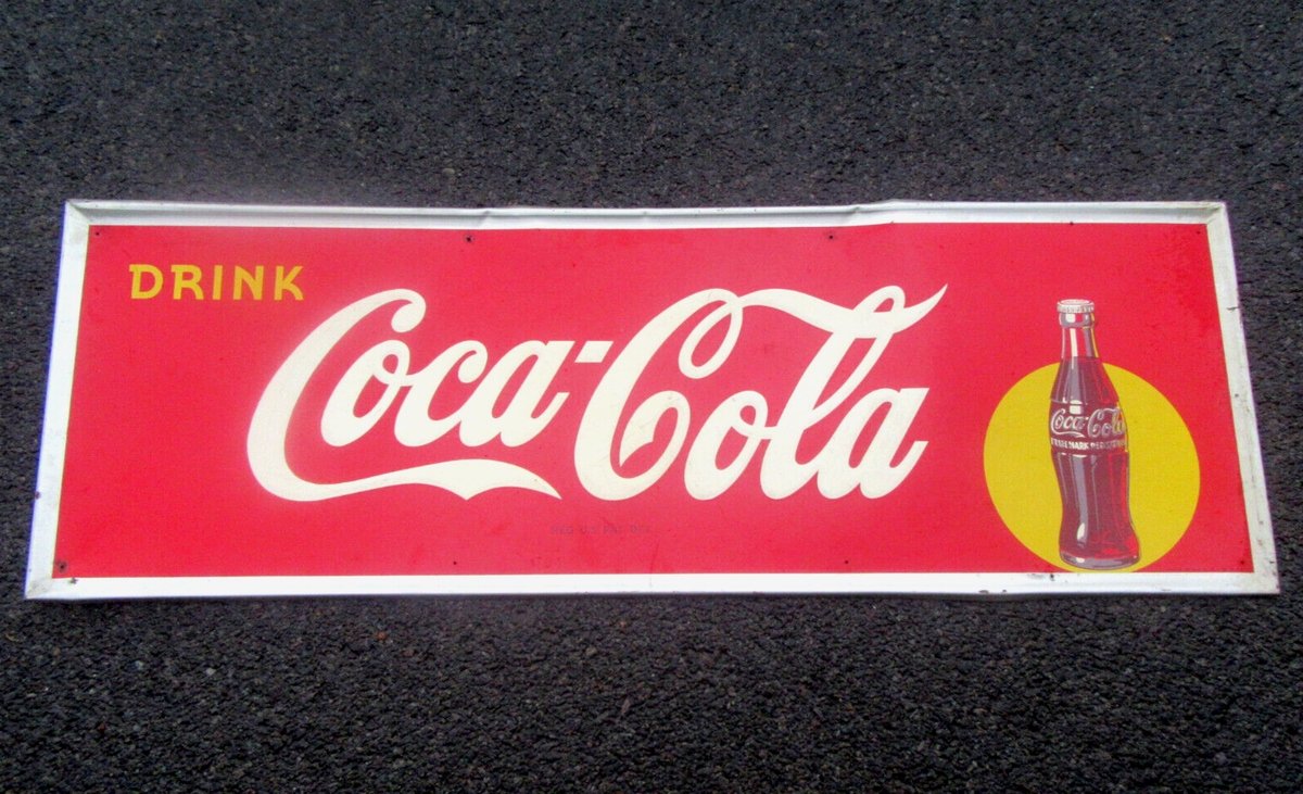 1940’s USA コカコーラ 1940's Coca-Cola Enamel? Porcelain? MCA Tin Sign 54