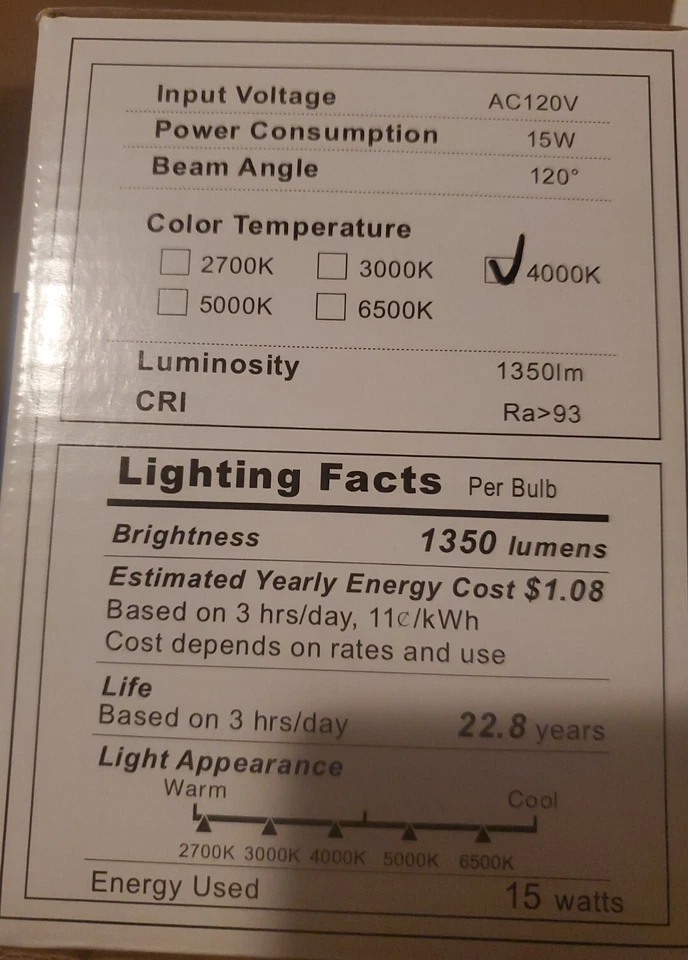 15 Watt BR30 Lamp Dimmable Light Bulb (Set Of 4) - Image 4 of 4