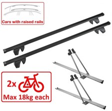 Set Roof Rack M03AF/120 + Bike Racks for 2 Bikes For Volkswagen Golf Plus 05-16