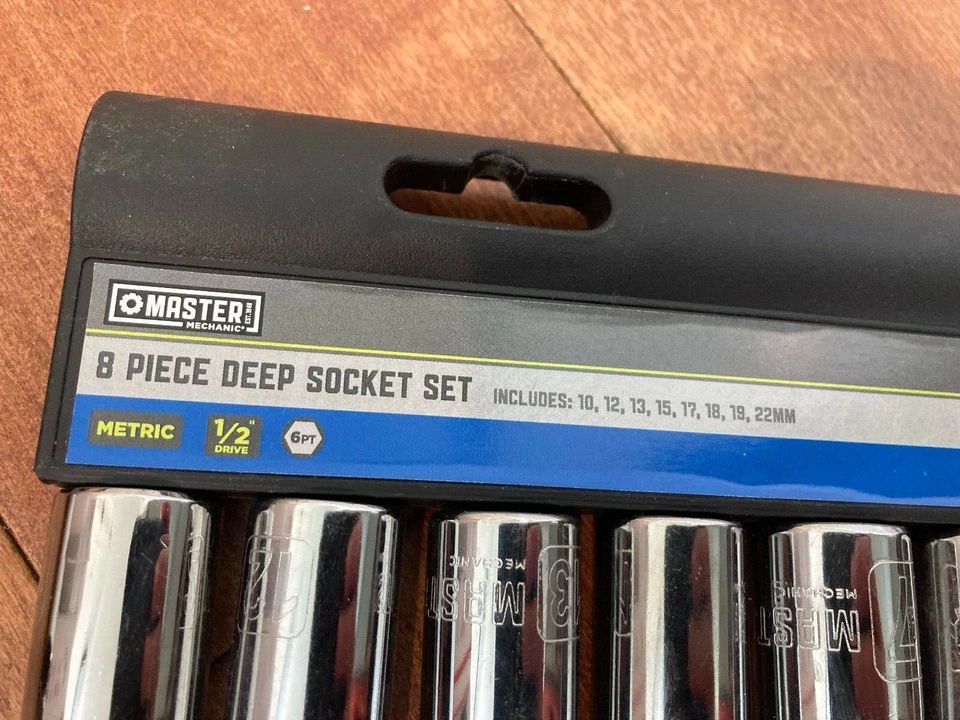 Master Mechanic 119071 6-Point Deep Metric Socket Set, 1/2" Drive, 8-Piece - Image 2 of 2