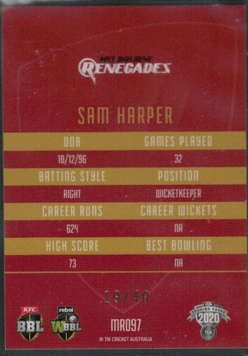 2020/21 CA Traders Cricket MOJO Ruby, Individual Card Sale only Nr-Mint. - Picture 67 of 99