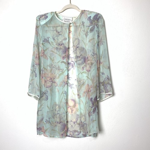 Vintage Constance Saunders dress size 4 Two Piece Set sheath and sheer jacket - Picture 7 of 8