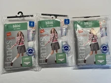 NWT 3 Packs Girls Size 4 Hanes Bikini  Panties GN20P5 5 Pairs Each Pack