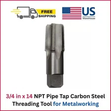 3/4 in x 14 NPT Pipe Tap Carbon Steel Threading Tool for Metalworking