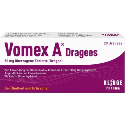 KLINGE PHARMA GMBH 3x VOMEX A Dragees 50 mg überzogene Tabletten 20 St PZN: 4274616