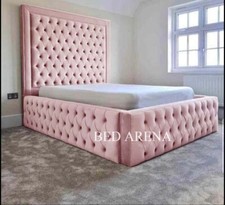 Plush Velvet Super Cambridge Bed, Chesterfield Bed, Bed Frame In All Colours 