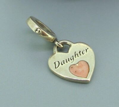 Pandora ALE S925 Sterling Silver Pink Enamel Heart Daughter Forever Charm 
