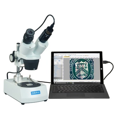 OMAX 10X-30X 5MP Camera Binocular Student Stereo Microscope with Dual Lights