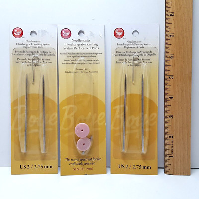BOYE Needlemaster US 2 / 2.75 mm Four Replacement Needlepoints & Two Joins NIP