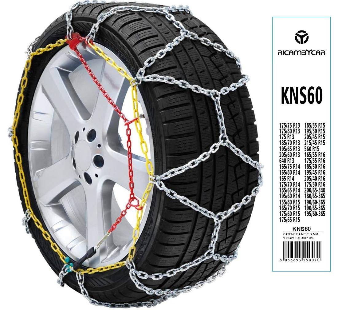 Catene da Neve 9 mm gruppo 60 Omologate Italia EN 16662-1 Montaggio Rapido