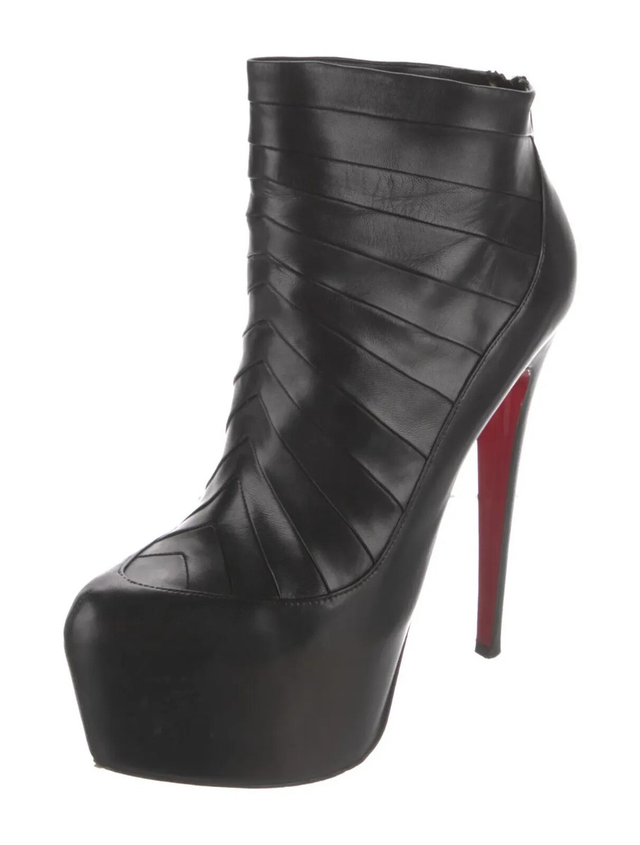 CHRISTIAN LOUBOUTIN Black Leather Amor 160 Nappa Boots SZ 9.5 IT