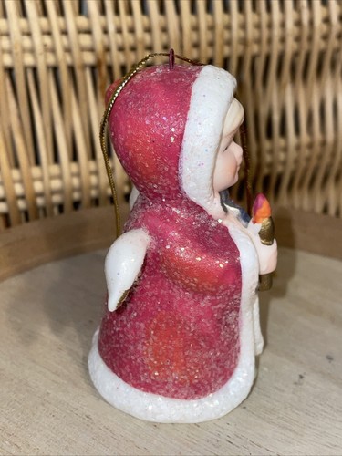 Pequeño adorno de ángel de vidrio sosteniendo una vela - Imagen 2 de 5