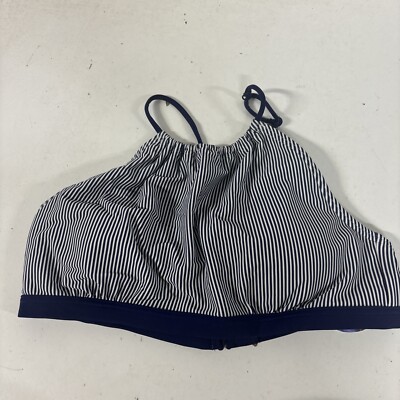 PrAna Brina Bikini Top Women's L High Neck Blue Swimwear Swimsuit #Q3