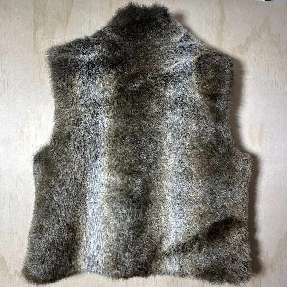 Blassport女式XL人造毛皮开衫背心双面西部Glam Rodeo摇滚 — 第 3/4 张图片