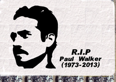 Paul Walker Autogramm  Aufkleber Car Sticker Fast and Furious RIP silhouette --