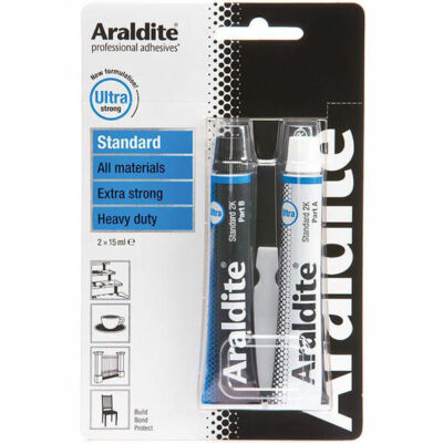 Araldite Ultra Standard 15ml Strong Slow Adjustable Epoxy Adhesive Glue Tubes