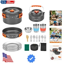 22-Piece Lightweight Camping Cookware Set for Two - Portable Cooking Essentials