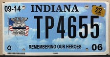 Indiana State Police Expired 2022 License Plate Remembering Our Heroes Tp4655 Indiana State Police Expired 2022 License Plate Remembering Our Heroes Tp4655
