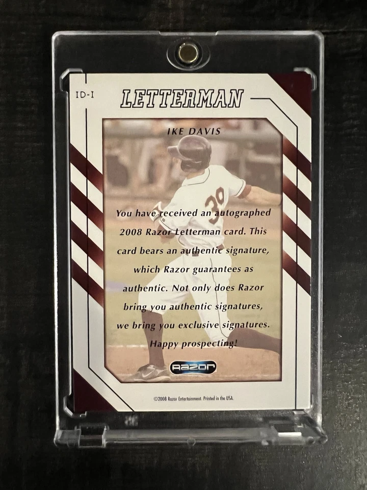 Razor Letterman Patch Auto 2008 Ike Davis #ID-I New York Mets MLB Foto 2 de 2