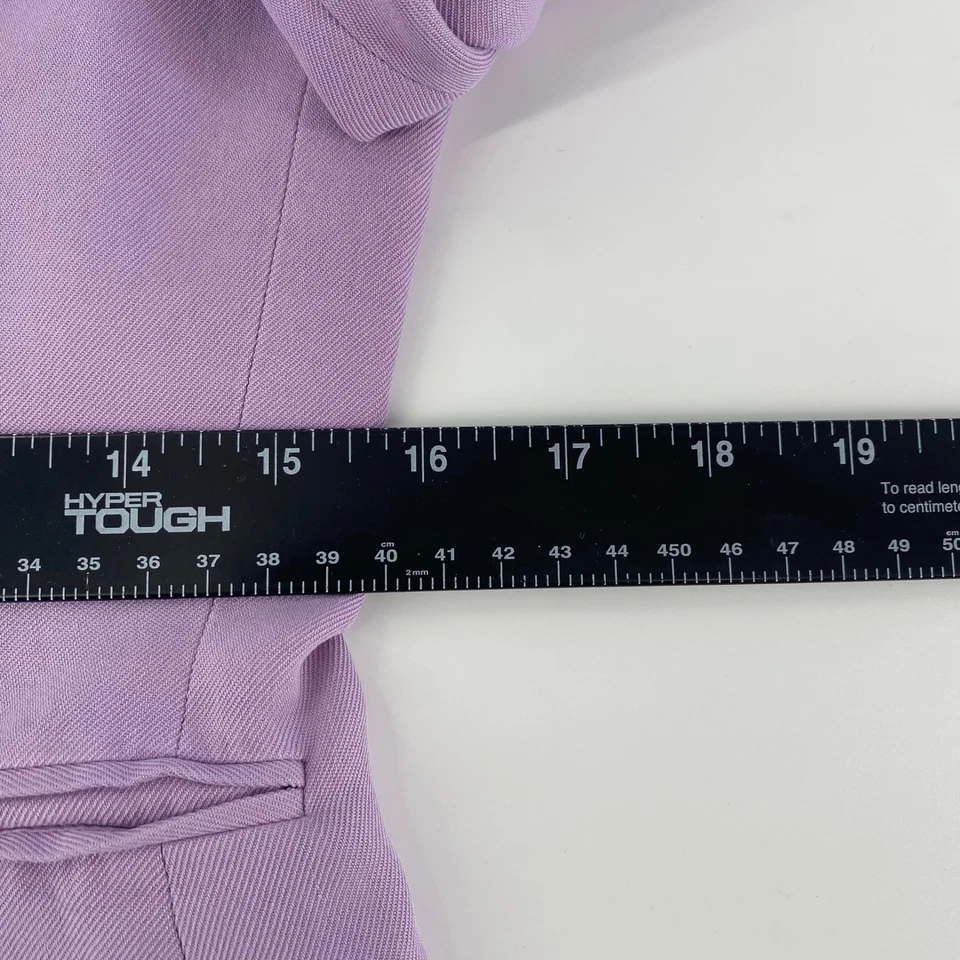 Chaqueta Blazer Para Mujer Lauren Ralph Lauren Petite Mezcla Lino Lavanda Talla 8P Foto 3 de 4