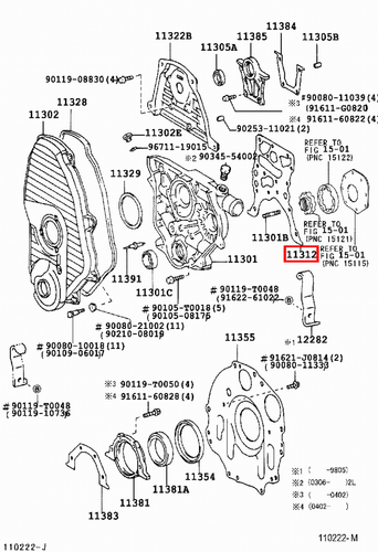 Genuine Hilux LN171 LN170 LN167 LN166 3L 5L 2L Timing Gear Cover Case Gasket - Picture 19 of 20